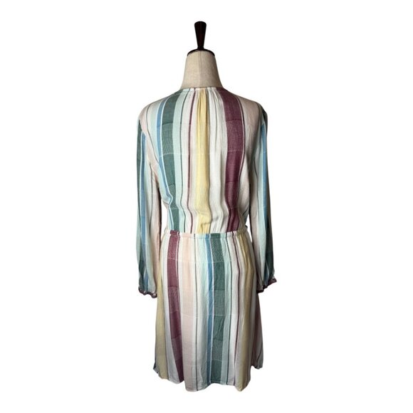 Rails Dress Women XS Cream Becca Cusco Stripe Drawstring Waist Mini Boho Preppy - Picture 3 of 13
